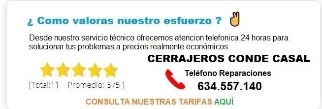 cerrajeros Conde Casal precios